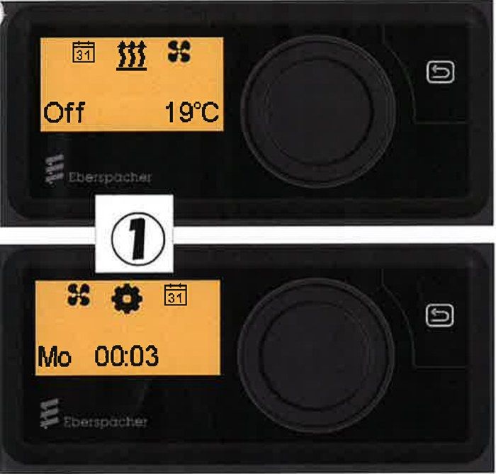Normal screen, then the gear icon with the day and time